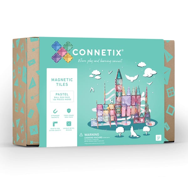 Connetix - Magnetisk Kuglebane - Pastelfarver - 106 dele.