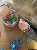 Pearl'n Fun bogstaver - 7mm - Sort/hvid