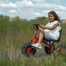 Stor Rose 3-hjuler med Traktordæk og Plastsæde - for 4-10 år