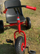 Stor Rose 3-hjuler med ballondæk og plastsæde - for 4-10 år