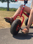 Stor Rose 3-hjuler med ballondæk og plastsæde - for 4-10 år