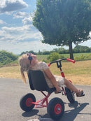 Stor Rose 3-hjuler med ballondæk og plastsæde - for 4-10 år