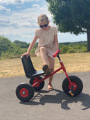 Stor Rose 3-hjuler med ballondæk og plastsæde - for 4-10 år