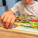 Puslespil i træ fra VIGA- på bondegården - 48 brikker.