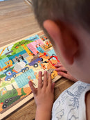 Puslespil i træ fra VIGA- På byggepladsen - 48 brikker.