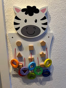 Aktivitetstavle i træ - Zebra - Fra 18 mdr.