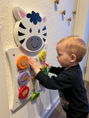 Aktivitetstavle i træ - Zebra - Fra 18 mdr.