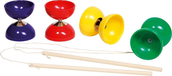 Diabolo (Djævlespil) med styrestave - Ø:10 cm.