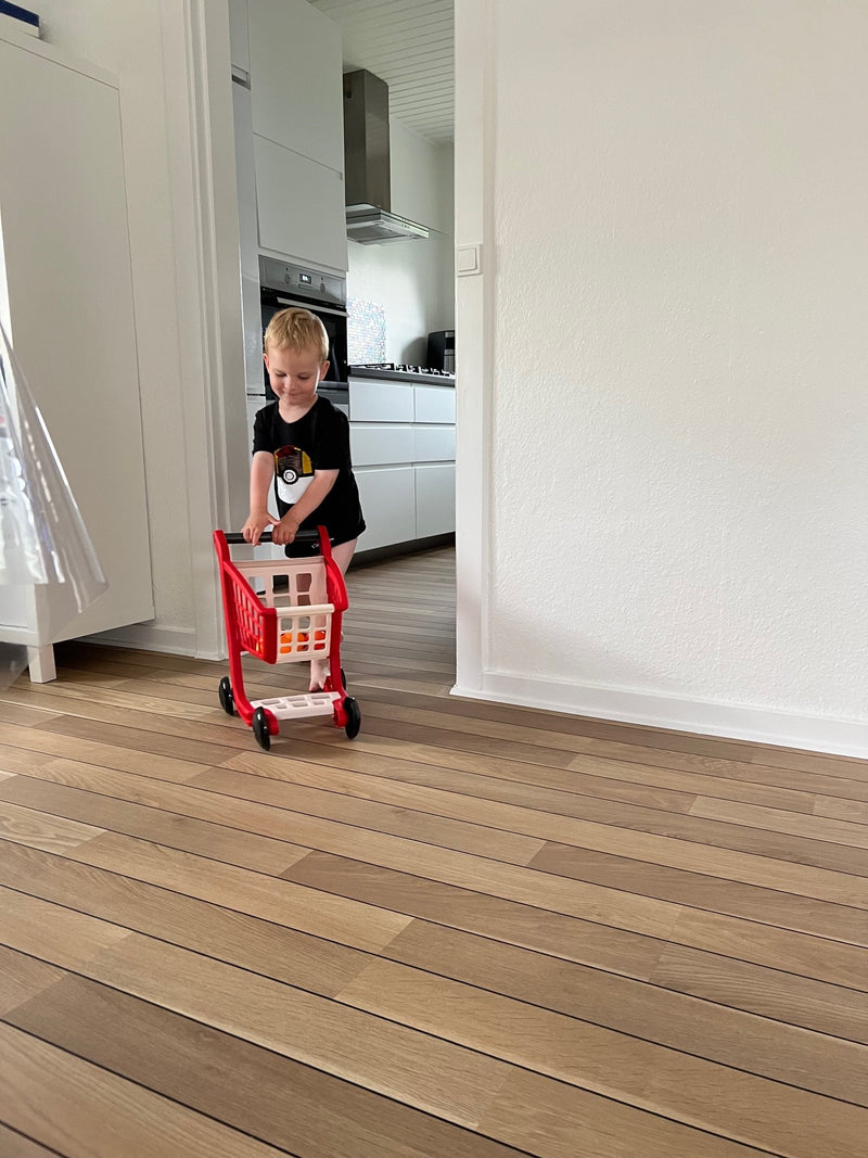 Ecoiffier - Indkøbsvogn med varer - 12 dele