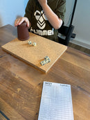 Raflebæger 10 stk - Læder/Grøn filt - Ø:6,5 x 9 cm