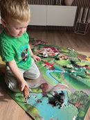 Legetæppe med bondegårds-tema og dyrefigurer - 100x150 cm.