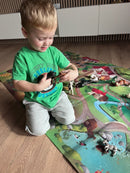 Legetæppe med bondegårds-tema og dyrefigurer - 100x150 cm.