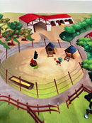 Legetæppe med bondegårds-tema og dyrefigurer - 100x150 cm.