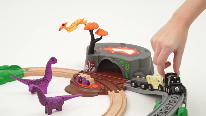 BRIO Togbanesæt med 3 dinosaurer