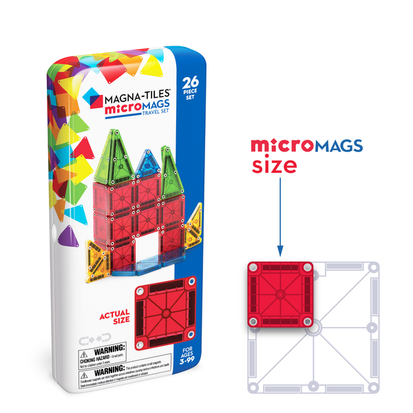 Magna-Tiles microMAGS rejsesæt - 26 dele