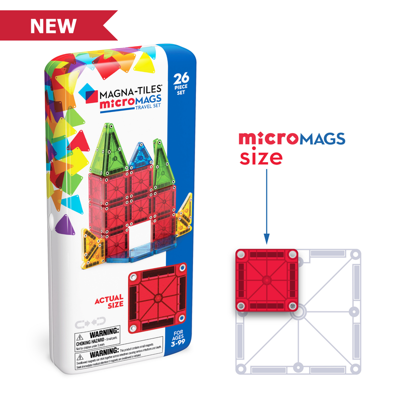 Magna-Tiles microMAGS rejsesæt - 26 dele