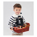 Piratskib i træ inkl. 3 figurer