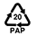 Genbrugssymbolet 20 PAP