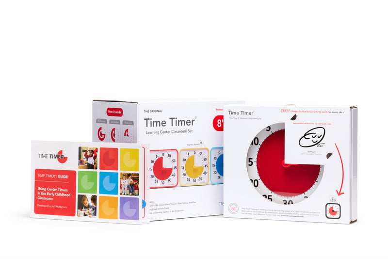 Time Timer 8" visuelt ur - 3 stk - Rød/Gul/Blå