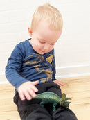 Dyr - Triceratops Dinosaur - Green Rubber Toys - 17 cm.