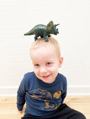 Dyr - Triceratops Dinosaur - Green Rubber Toys - 17 cm.
