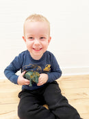 Dyr - Triceratops Dinosaur - Green Rubber Toys - 17 cm.