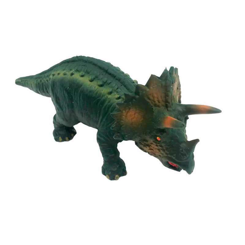 Dyr - Triceratops Dinosaur - Green Rubber Toys - 17 cm. - Billede 1