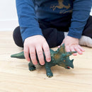 Dyr - Triceratops Dinosaur - Green Rubber Toys - 17 cm.