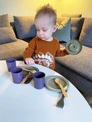 Dantoy GREEN BEAN - Spisesæt af genbrugsplast - Svanemærket - Fra 3 år. - Billede 1