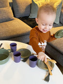 Dantoy GREEN BEAN - Spisesæt af genbrugsplast - Svanemærket - Fra 3 år. - Billede 1