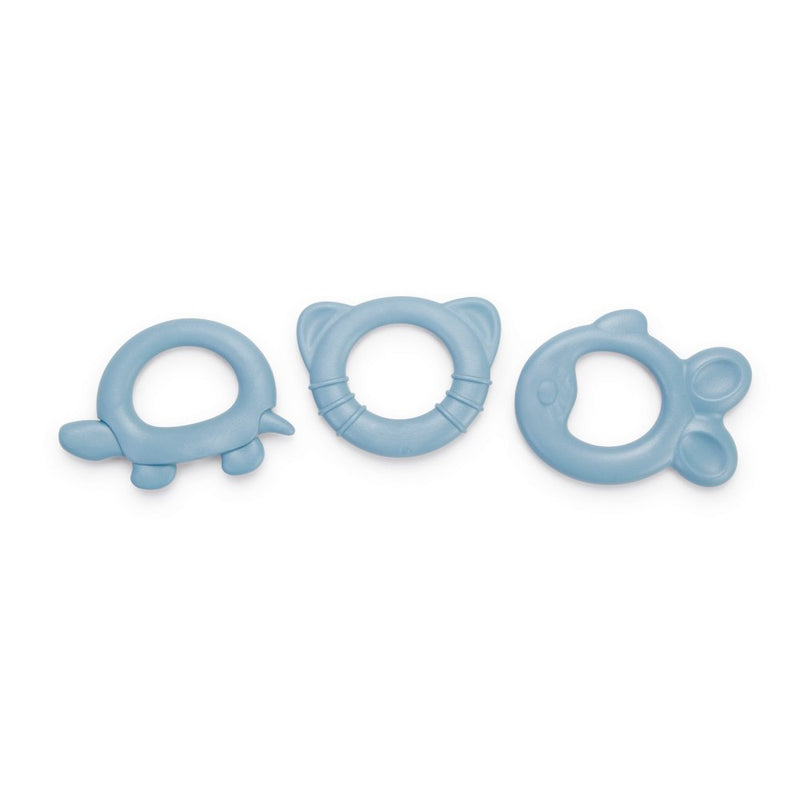 Dantoy tiny® 3 Små Bideringe i blå farve - BIO-plast - fra 0 mdr. - Billede 1