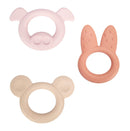 Dantoy tiny® - 3 Små Bideringe (beige/koral/rosa) BIO-plast - fra 0 mdr. - Billede 1