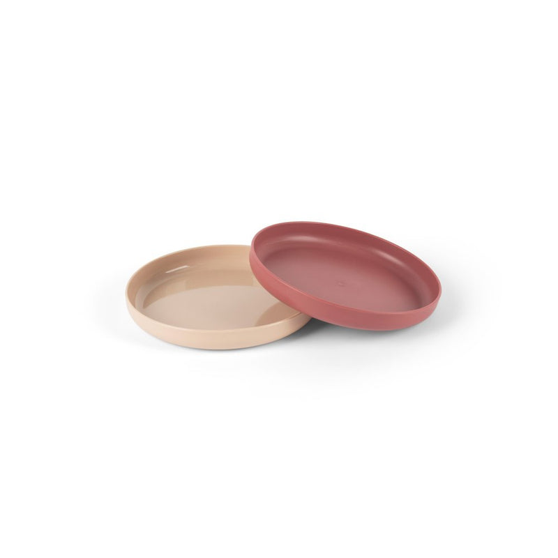 Dantoy tiny tallerkner - BIO-plast - Rust Bordeaux/Sand - 2 dele - Fra 0 mdr. - Billede 1