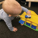 Gul Funcars Bilgarage med 3 biler fra Dantoy. - Billede 1