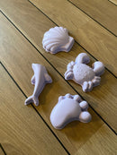 Scrunch sandforme i silikone - 4 stk - lyslilla. - Billede 1