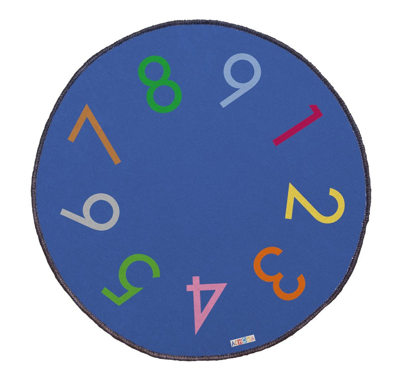Rundt legetæppe med tal i blå farve - Ø:200 cm. - Billede 1