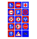 Legetæppe Trafikskilte - 29x29 cm - 15 stk. - Billede 1