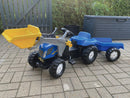 rollytoys Pedaltraktor med skovl og anhænger - New Holland - Fra 3 år - Billede 1