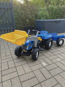rollytoys Pedaltraktor med skovl og anhænger - New Holland - Fra 3 år - Billede 1