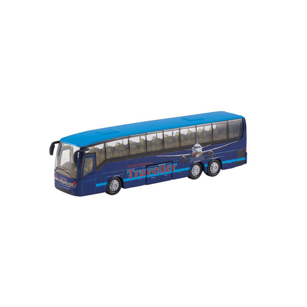 Legetøjsbiler - Blå Charterbus - 1 stk - 16 cm. - Billede 1