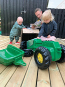 Pedaltraktor fra Rolly Kid: John Deere m/vogn. - Billede 1