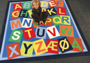 Legetæppe med Alfabetet (fra A - Å) - 2 x 2 meter. - Billede 1
