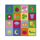 Legetæppe med forårsmotiver og figurer - 2 x 2 meter. - Billede 1