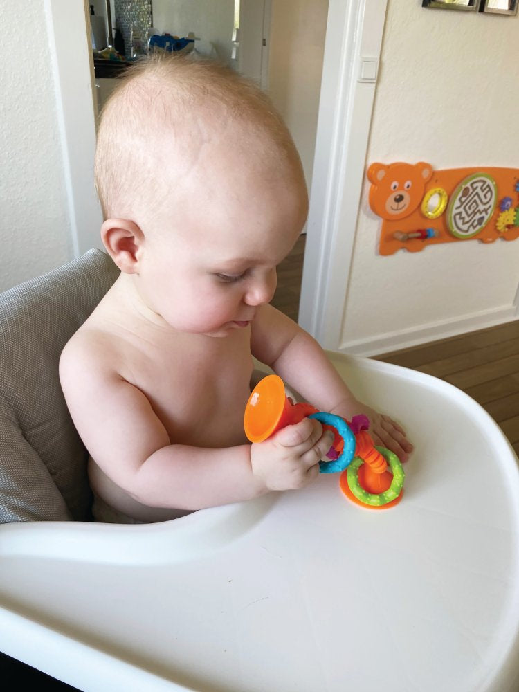 PipSquigz Loop Sugekop - Orange - Fat Brain babylegetøj - Fra 6 mdr. - Billede 1
