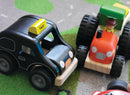 Wonder Cars Træbil - Sort Taxa - 13 cm - Fra 18 mdr. - Billede 1