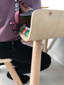 Børnebord & stol i træ fra PlanToys - Sort/Træfarvet - Fra 3 år. - Billede 1