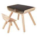 Børnebord & stol i træ fra PlanToys - Sort/Træfarvet - Fra 3 år. - Billede 1