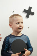 Kryds & Bolle spil i mat sort plexi - Brikker: Ø:18 cm. - Billede 1