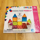 Magna-Tiles Stardust - 15 stk. gennemsigtig m. stjernestøv. - Billede 1