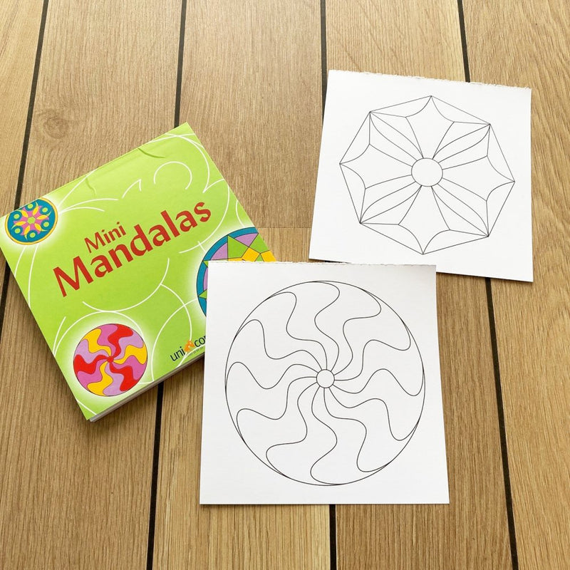 Mandalas Mini-Malebog - Grøn Tema - 32 sider - Fra 6 år - Billede 1
